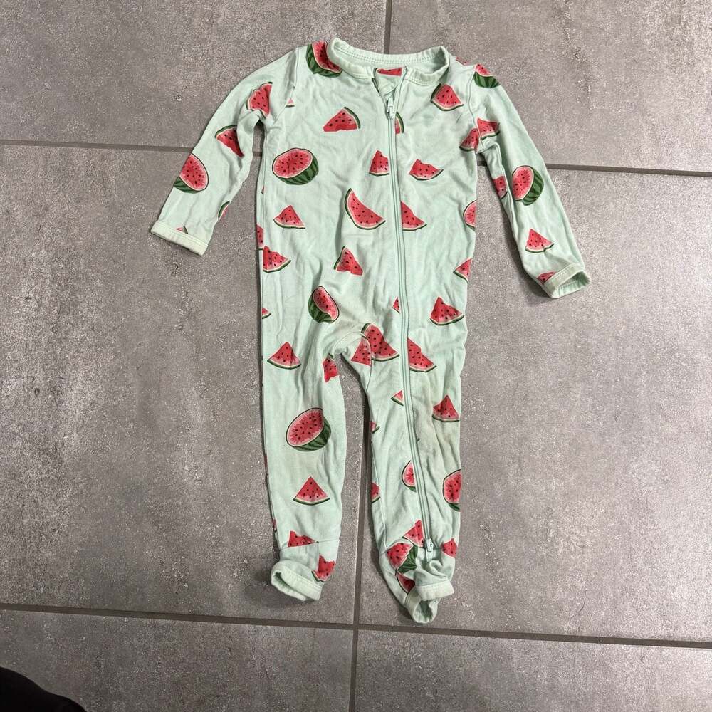 Kyte Baby Watermelon Bamboo Zippered Footie 6-12 Months